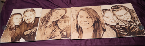 Woodburnt portraits